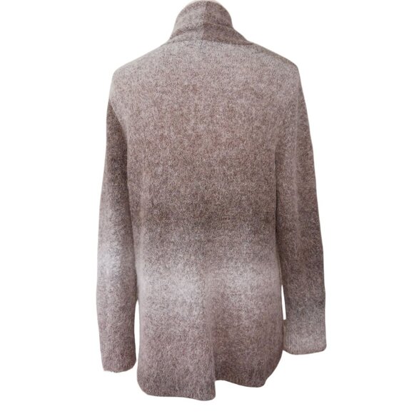 EILEEN FISHER Open Front Wrap Sweater Ombre Mohair Blend Womens XL Brown Gray - Picture 5 of 12
